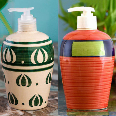 

Sforzi Ceramic soap dispenser combo 450 ml Lotion, Shampoo, Soap Dispenser(Multicolor)