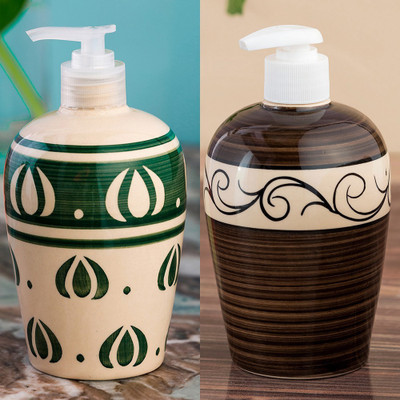 

Sforzi Ceramic soap dispenser combo 450 ml Lotion, Shampoo, Soap Dispenser(Multicolor)