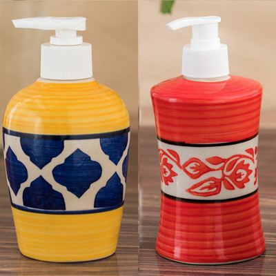 

Sforzi Ceramic soap dispenser combo 250 ml Lotion, Shampoo, Soap Dispenser(Multicolor)