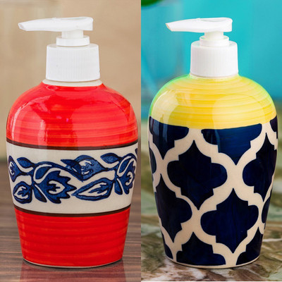 

Sforzi Ceramic soap dispenser combo 700 ml Lotion, Shampoo, Soap Dispenser(Multicolor)