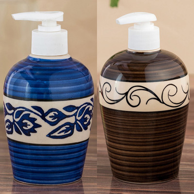 

Sforzi Ceramic soap dispenser combo 700 ml Lotion, Shampoo, Soap Dispenser(Multicolor)