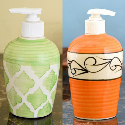 

Sforzi Ceramic soap dispenser combo 700 ml Lotion, Shampoo, Soap Dispenser(Multicolor)