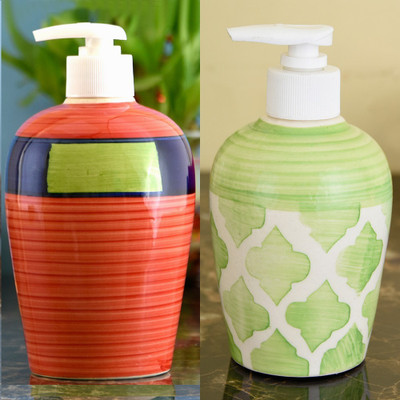 

Sforzi Ceramic soap dispenser combo 700 ml Lotion, Shampoo, Soap Dispenser(Multicolor)