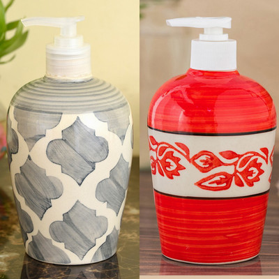 

Sforzi Ceramic soap dispenser combo 450 ml Lotion, Shampoo, Soap Dispenser(Multicolor)