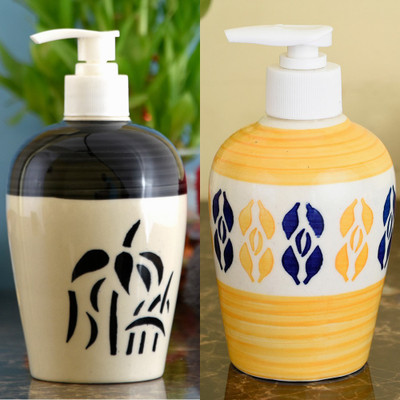 

Sforzi Ceramic soap dispenser combo 700 ml Lotion, Shampoo, Soap Dispenser(Multicolor)
