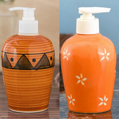 

Sforzi Ceramic soap dispenser combo 700 ml Lotion, Shampoo, Soap Dispenser(Multicolor)
