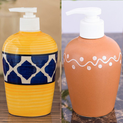 

Sforzi Ceramic soap dispenser combo 700 ml Lotion, Shampoo, Soap Dispenser(Multicolor)