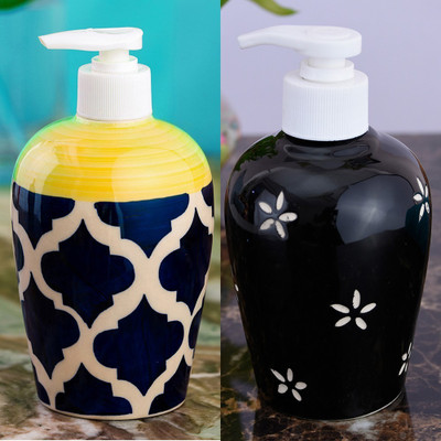 

Sforzi Ceramic soap dispenser combo 700 ml Lotion, Shampoo, Soap Dispenser(Multicolor)