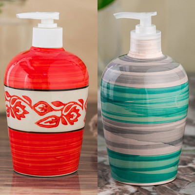 

Sforzi Ceramic soap dispenser combo 700 ml Lotion, Shampoo, Soap Dispenser(Multicolor)