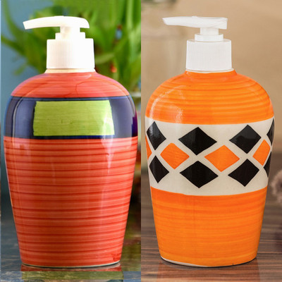 

Sforzi Ceramic soap dispenser combo 450 ml Lotion, Shampoo, Soap Dispenser(Multicolor)
