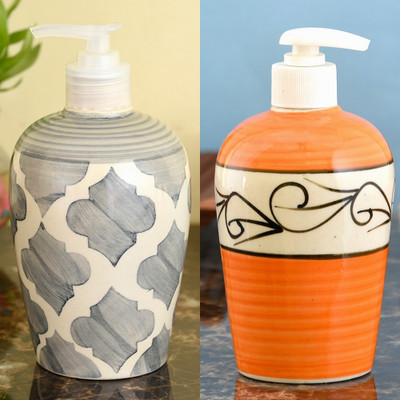 

Sforzi Ceramic soap dispenser combo 450 ml Lotion, Shampoo, Soap Dispenser(Multicolor)