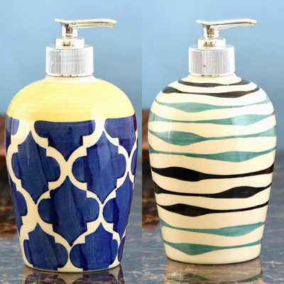 

Sforzi Ceramic soap dispenser combo 450 ml Lotion, Shampoo, Soap Dispenser(Multicolor)
