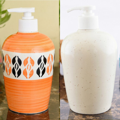 

Sforzi Ceramic soap dispenser combo 450 ml Lotion, Shampoo, Soap Dispenser(Multicolor)
