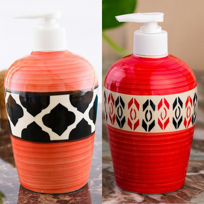 

Sforzi Ceramic soap dispenser combo 450 ml Lotion, Shampoo, Soap Dispenser(Multicolor)