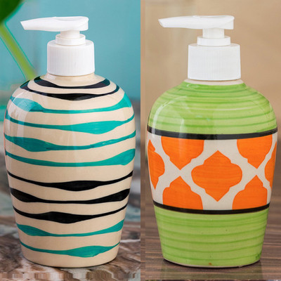 

Sforzi Ceramic soap dispenser combo 700 ml Lotion, Shampoo, Soap Dispenser(Multicolor)