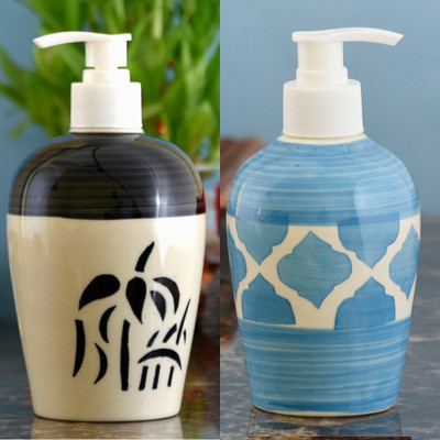 

Sforzi Ceramic soap dispenser combo 700 ml Lotion, Shampoo, Soap Dispenser(Multicolor)