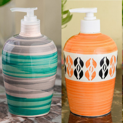 

Sforzi Ceramic soap dispenser combo 450 ml Lotion, Shampoo, Soap Dispenser(Multicolor)