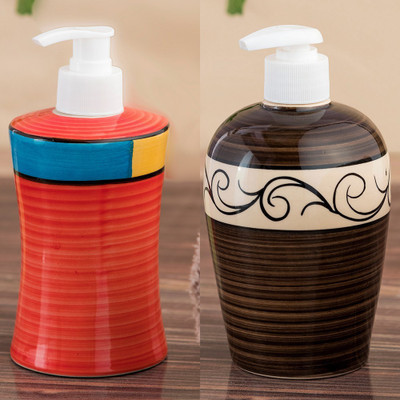 

Sforzi Ceramic soap dispenser combo 700 ml Lotion, Shampoo, Soap Dispenser(Multicolor)