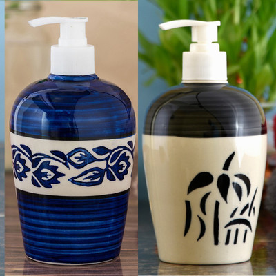 

Sforzi Ceramic soap dispenser combo 450 ml Lotion, Shampoo, Soap Dispenser(Multicolor)