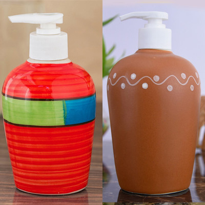 

Sforzi Ceramic soap dispenser combo 700 ml Lotion, Shampoo, Soap Dispenser(Multicolor)