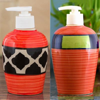 

Sforzi Ceramic soap dispenser combo 700 ml Lotion, Shampoo, Soap Dispenser(Multicolor)