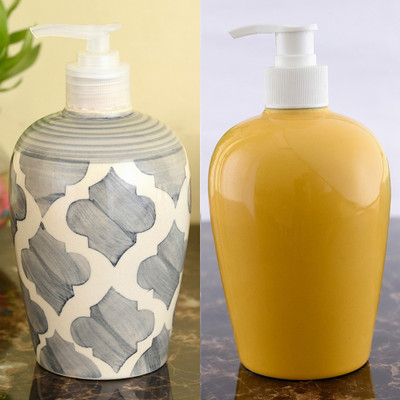 

Sforzi Ceramic soap dispenser combo 450 ml Lotion, Shampoo, Soap Dispenser(Multicolor)