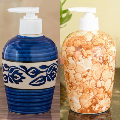 

Sforzi Ceramic soap dispenser combo 700 ml Lotion, Shampoo, Soap Dispenser(Multicolor)