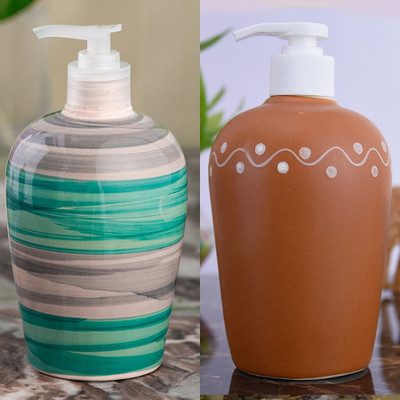 

Sforzi Ceramic soap dispenser combo 450 ml Lotion, Shampoo, Soap Dispenser(Multicolor)