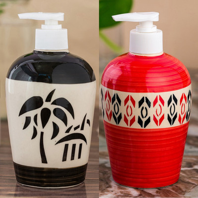 

Sforzi Ceramic soap dispenser combo 450 ml Lotion, Shampoo, Soap Dispenser(Multicolor)