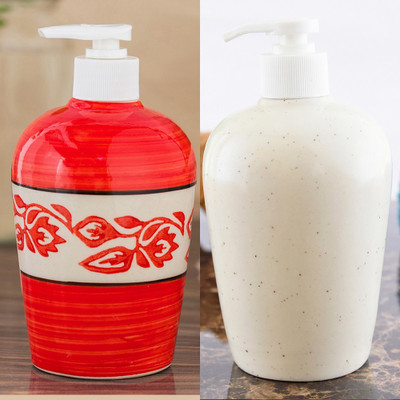 

Sforzi Ceramic soap dispenser combo 450 ml Lotion, Shampoo, Soap Dispenser(Multicolor)