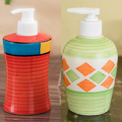

Sforzi Ceramic soap dispenser combo 250 ml Lotion, Shampoo, Soap Dispenser(Multicolor)
