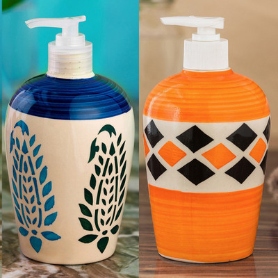 

Sforzi Ceramic soap dispenser combo 450 ml Lotion, Shampoo, Soap Dispenser(Multicolor)