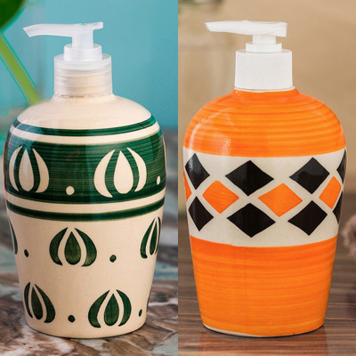 

Sforzi Ceramic soap dispenser combo 450 ml Lotion, Shampoo, Soap Dispenser(Multicolor)