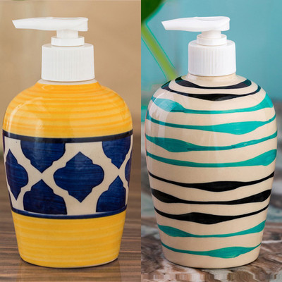 

Sforzi Ceramic soap dispenser combo 700 ml Lotion, Shampoo, Soap Dispenser(Multicolor)
