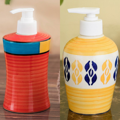 

Sforzi Ceramic soap dispenser combo 250 ml Lotion, Shampoo, Soap Dispenser(Multicolor)