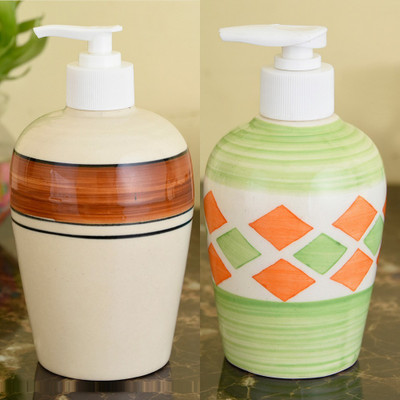 

Sforzi Ceramic soap dispenser combo 700 ml Lotion, Shampoo, Soap Dispenser(Multicolor)