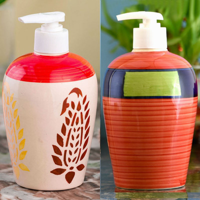 

Sforzi Ceramic soap dispenser combo 450 ml Lotion, Shampoo, Soap Dispenser(Multicolor)