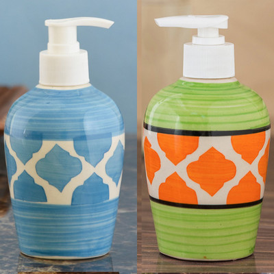 

Sforzi Ceramic soap dispenser combo 250 ml Lotion, Shampoo, Soap Dispenser(Multicolor)