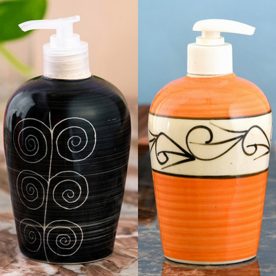 

Sforzi Ceramic soap dispenser combo 450 ml Lotion, Shampoo, Soap Dispenser(Multicolor)