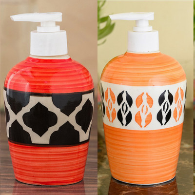 

Sforzi Ceramic soap dispenser combo 700 ml Lotion, Shampoo, Soap Dispenser(Multicolor)