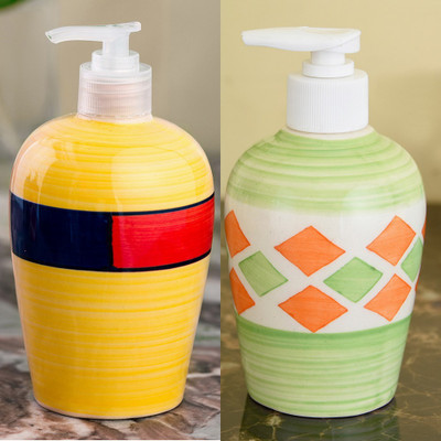 

Sforzi Ceramic soap dispenser combo 700 ml Lotion, Shampoo, Soap Dispenser(Multicolor)