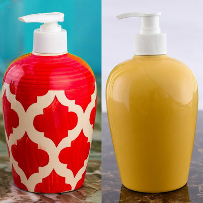 

Sforzi Ceramic soap dispenser combo 450 ml Lotion, Shampoo, Soap Dispenser(Multicolor)