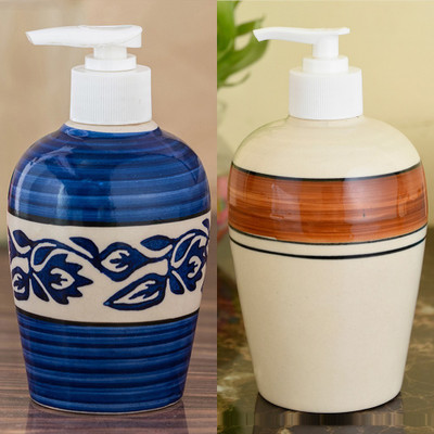 

Sforzi Ceramic soap dispenser combo 700 ml Lotion, Shampoo, Soap Dispenser(Multicolor)