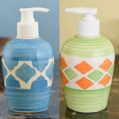 

Sforzi Ceramic soap dispenser combo 250 ml Lotion, Shampoo, Soap Dispenser(Multicolor)