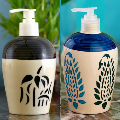 

Sforzi Ceramic soap dispenser combo 450 ml Lotion, Shampoo, Soap Dispenser(Multicolor)