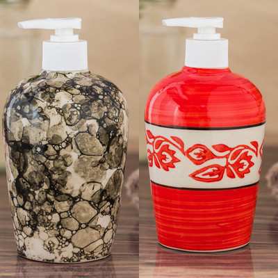 

Sforzi Ceramic soap dispenser combo 700 ml Lotion, Shampoo, Soap Dispenser(Multicolor)