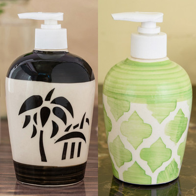 

Sforzi Ceramic soap dispenser combo 700 ml Lotion, Shampoo, Soap Dispenser(Multicolor)