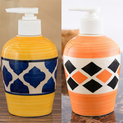

Sforzi Ceramic soap dispenser combo 250 ml Lotion, Shampoo, Soap Dispenser(Multicolor)