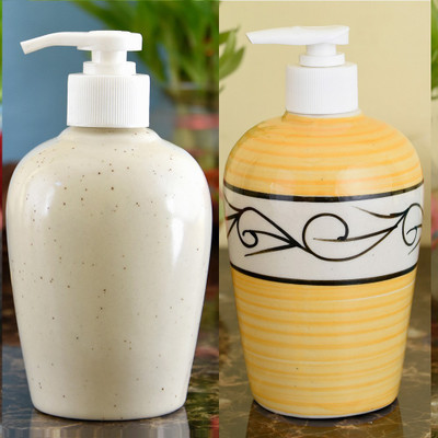 

Sforzi Ceramic soap dispenser combo 700 ml Lotion, Shampoo, Soap Dispenser(Multicolor)
