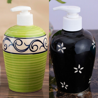 

Sforzi Ceramic soap dispenser combo 700 ml Lotion, Shampoo, Soap Dispenser(Multicolor)